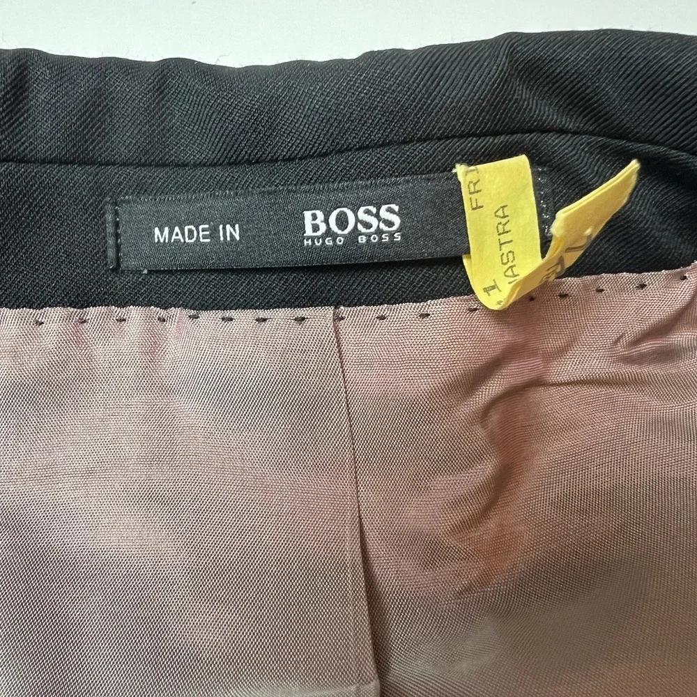 Boss Hugo Boss Blazer Men 42R  Super 100 Wool Black Suit Jacket Double Vent